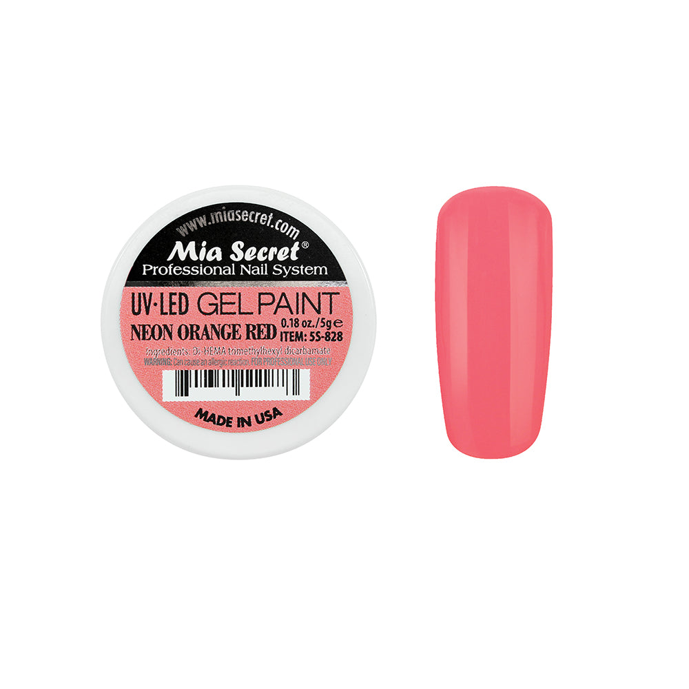 Gel Paint Neon Orange Red