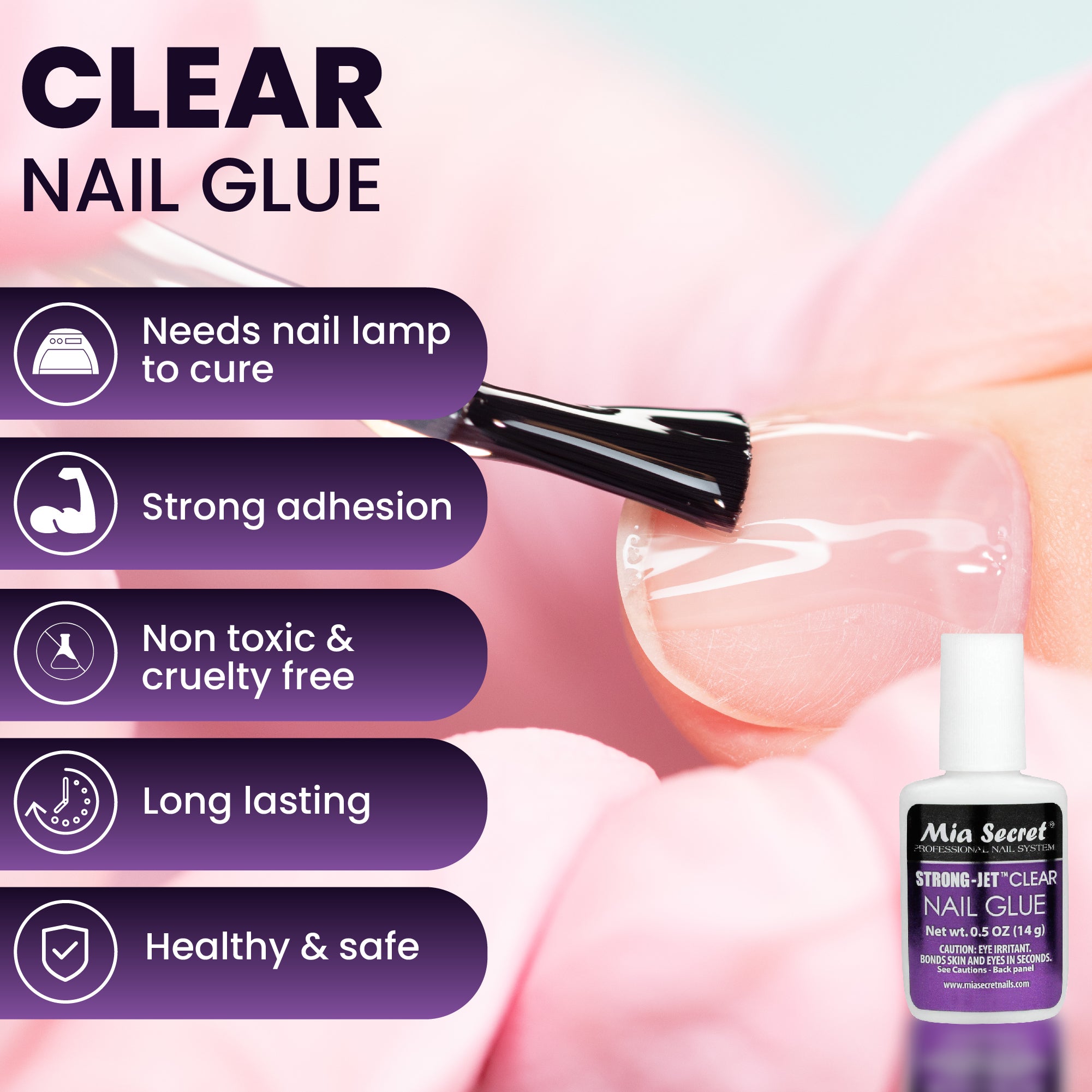 STRONGJET NAIL GLUE (Brush-On 8g and 1/2 oz.)