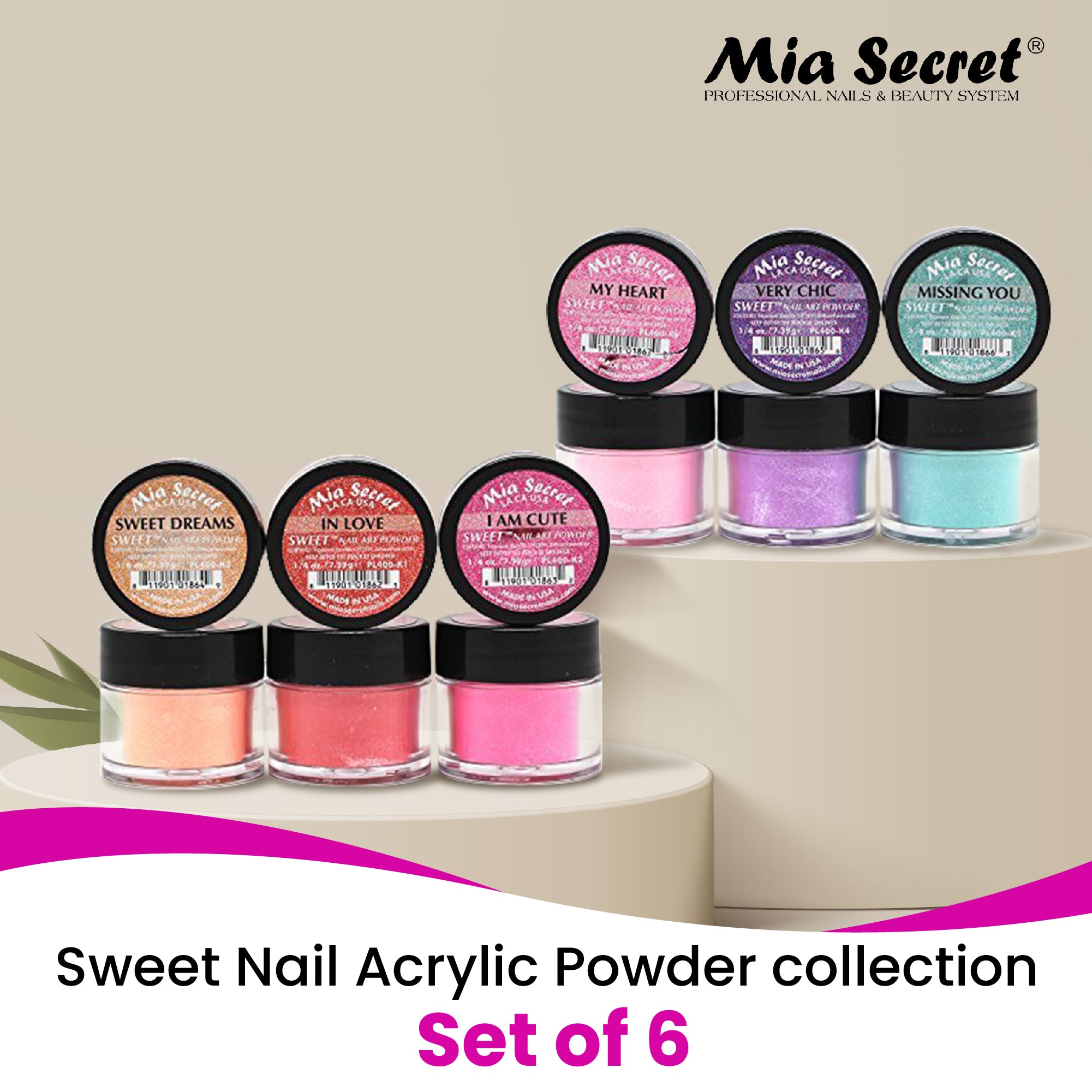 Sweet Nail Art Powder Collection (6PC)