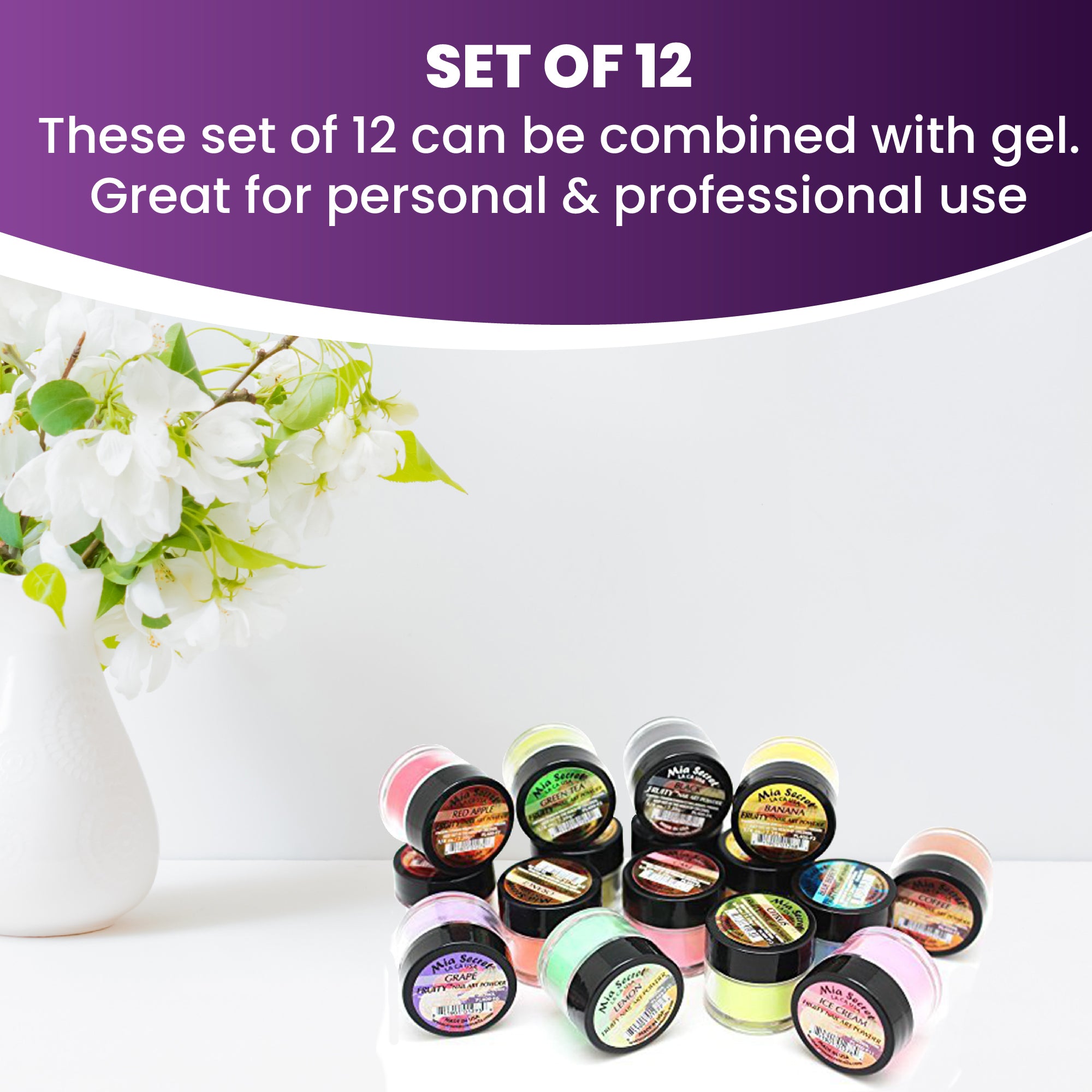 Fruity Nail Art Powder Collection (12pc)