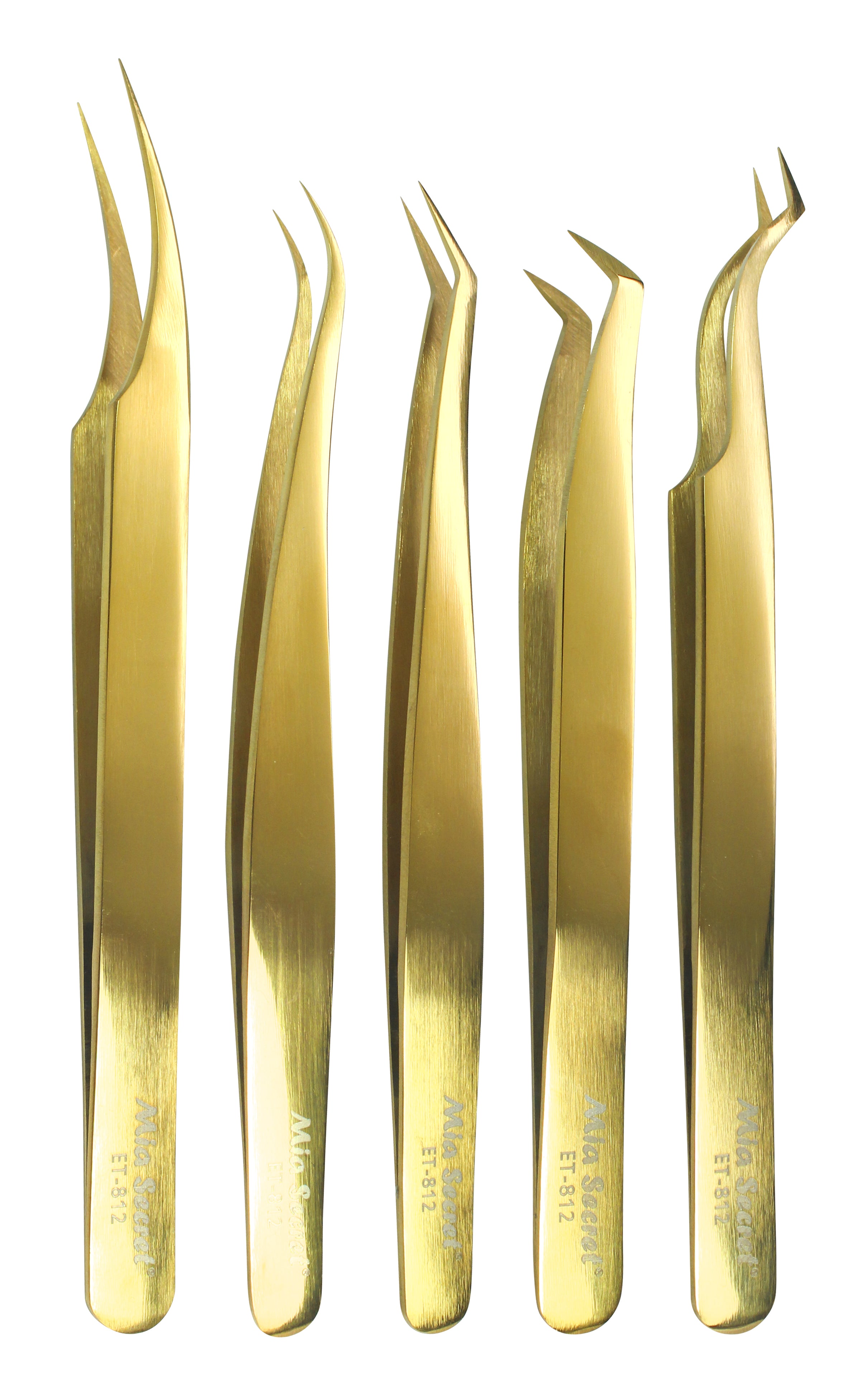 Titanium Gold Eyelash Tweezer Set