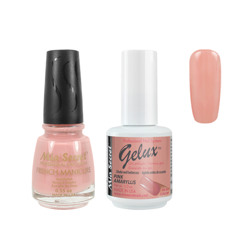 The Match (Gelux and French Manicure Combo) Pink Amaryllis
