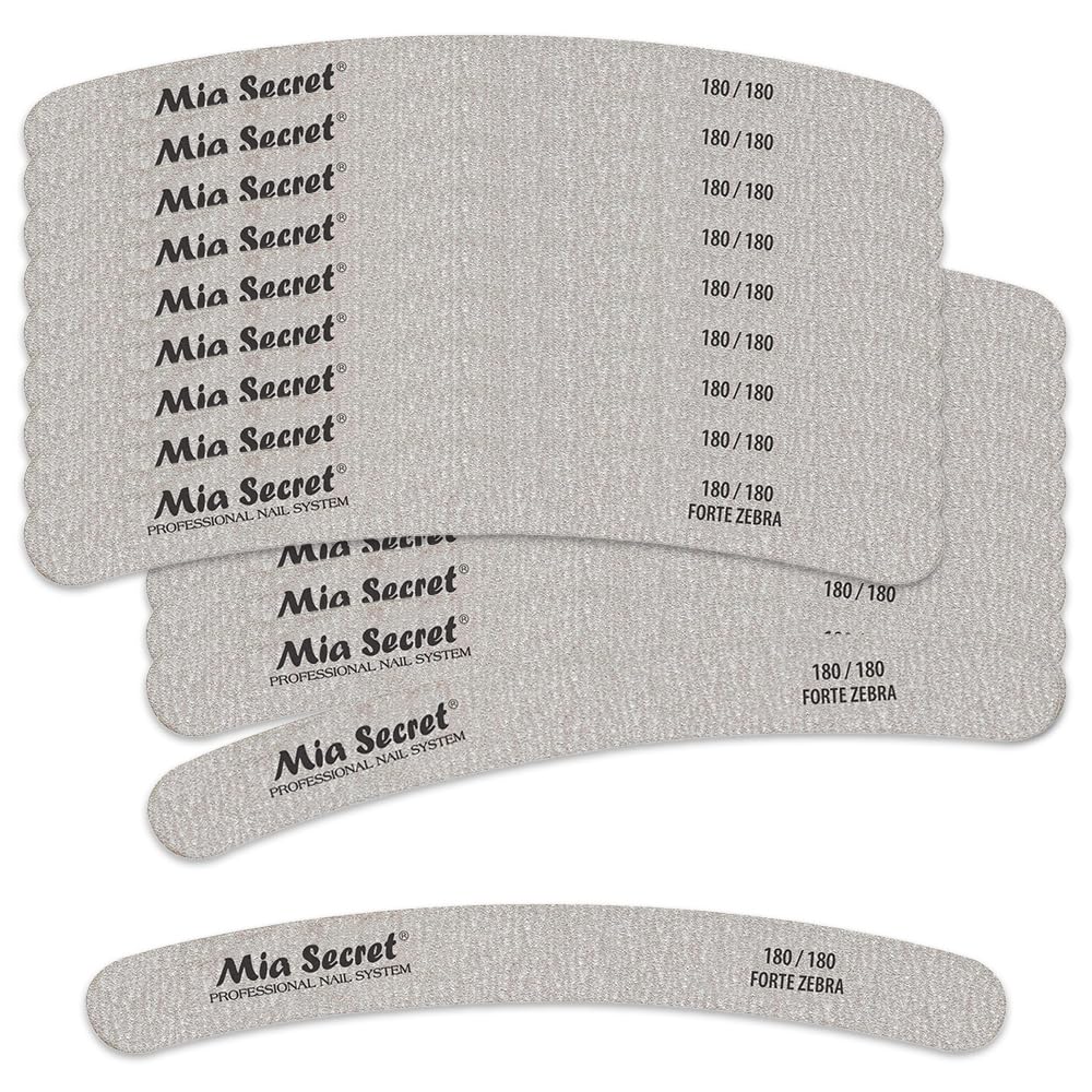 Forte Zebra Curve Nail File 180/180 Blue Center 50 Pack