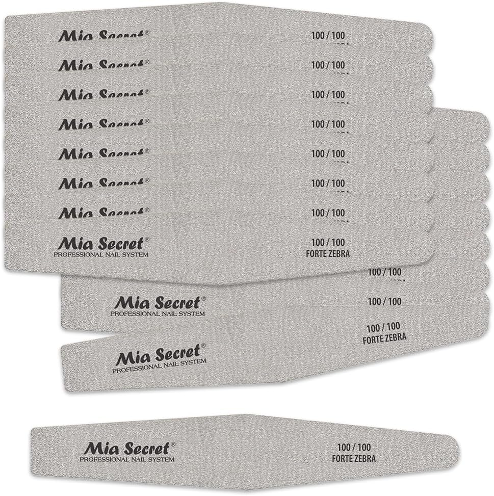 Mia Secret Forte Zebra Diamond Nail File Pink Center 50 pack