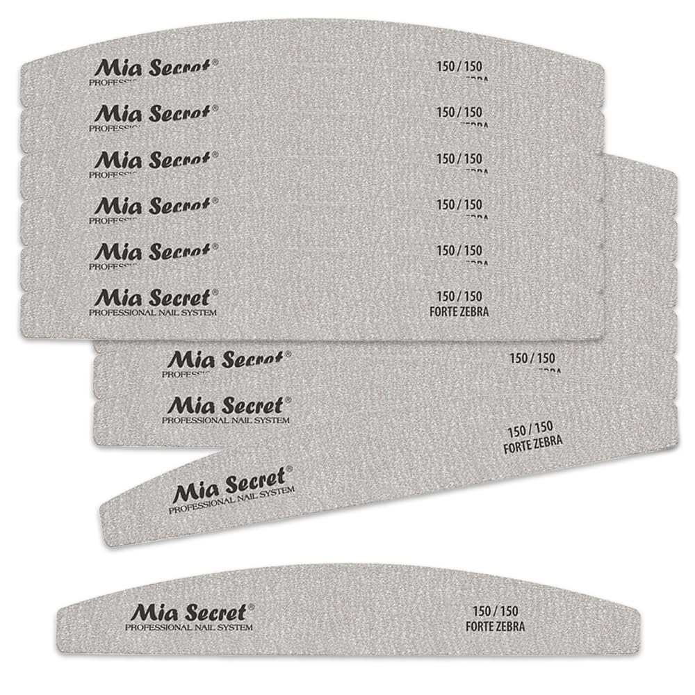 Forte Zebra Halfmoon Nail File 150/150 Green Center 50 Pack