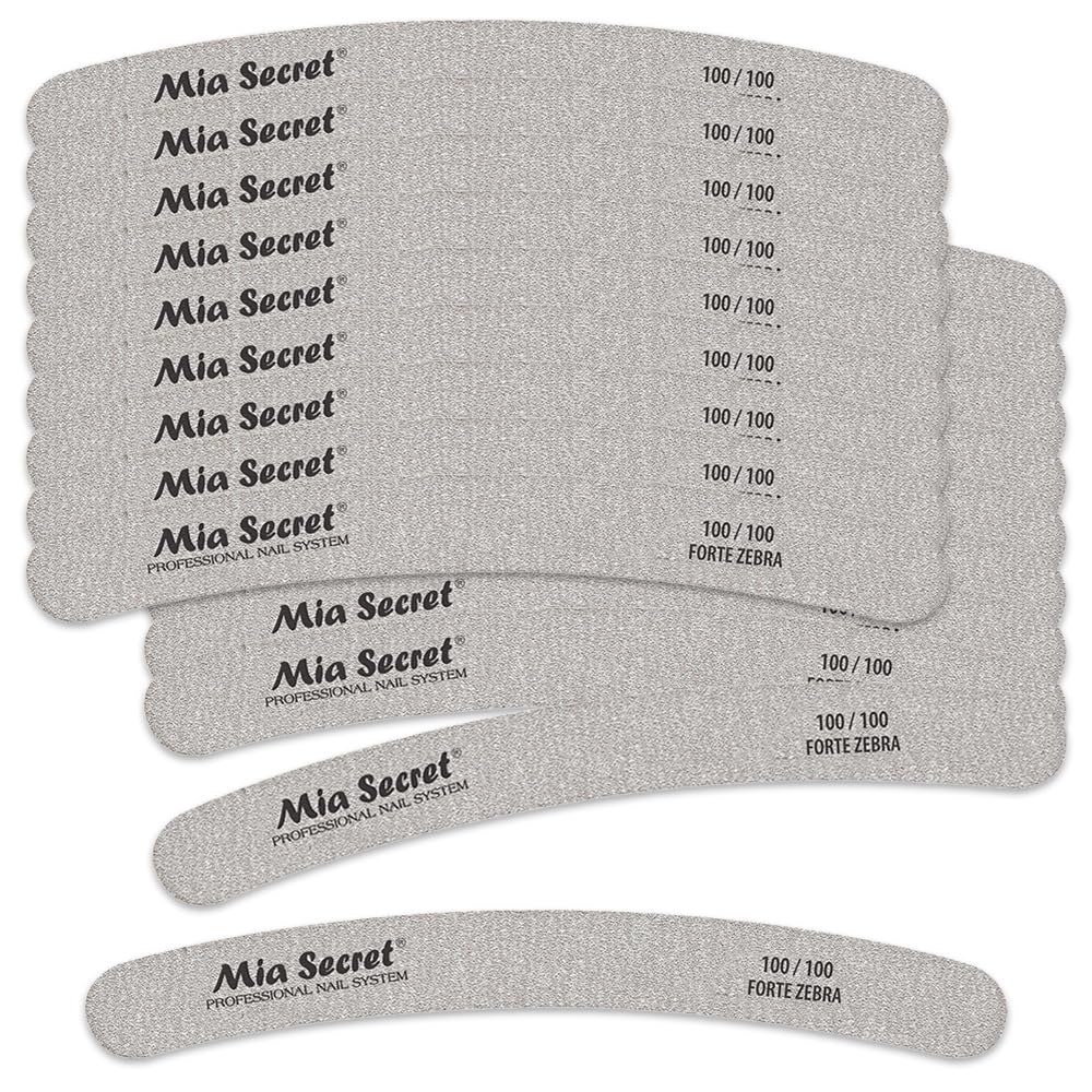 Forte Zebra Curve Nail File 100/100 Pink Center 50 Pack