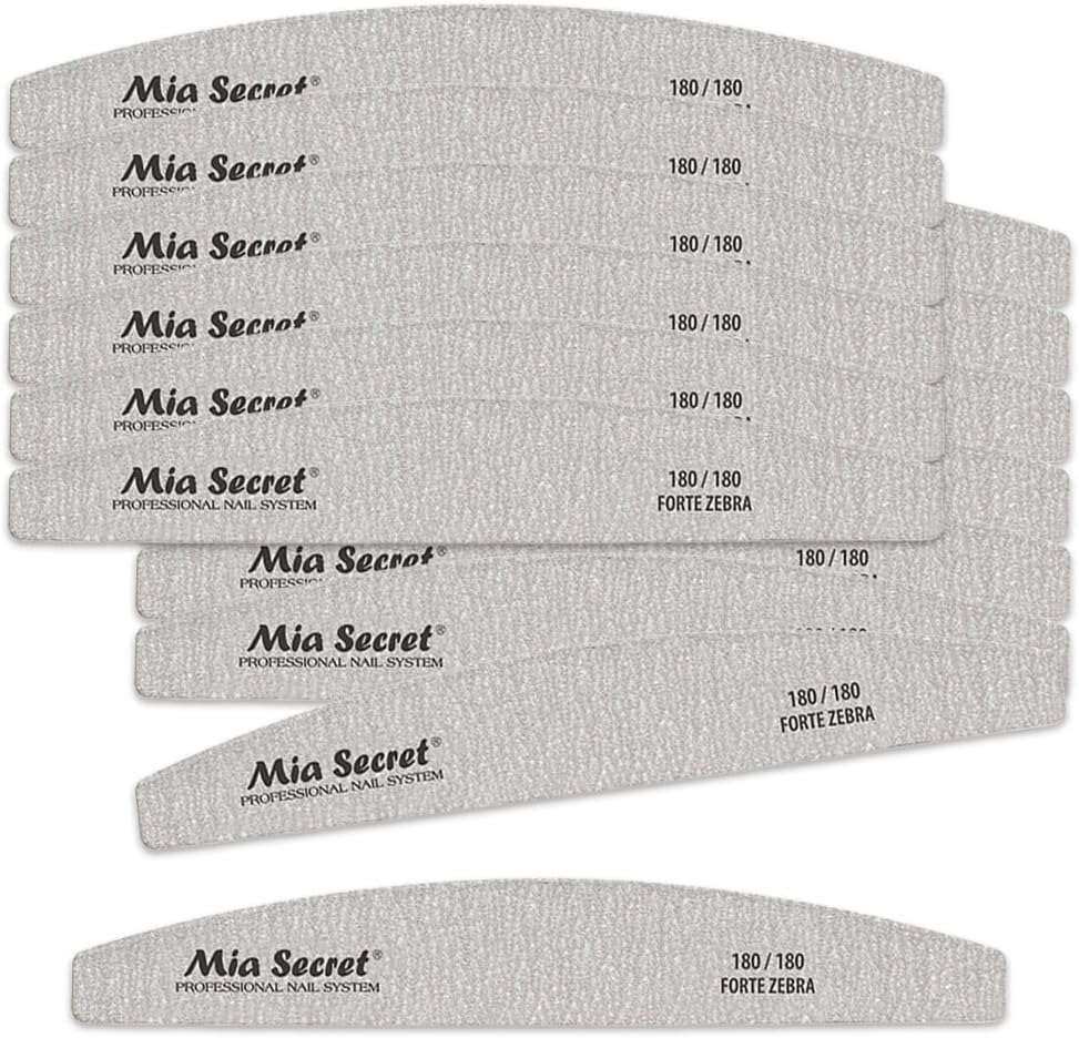 Forte Zebra Halfmoon Nail File 180/180 Blue Center 50 Pack