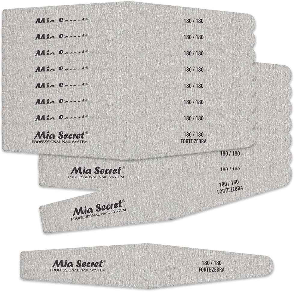 Mia Secret Forte Zebra Diamond Nail File Blue Center 50 pack