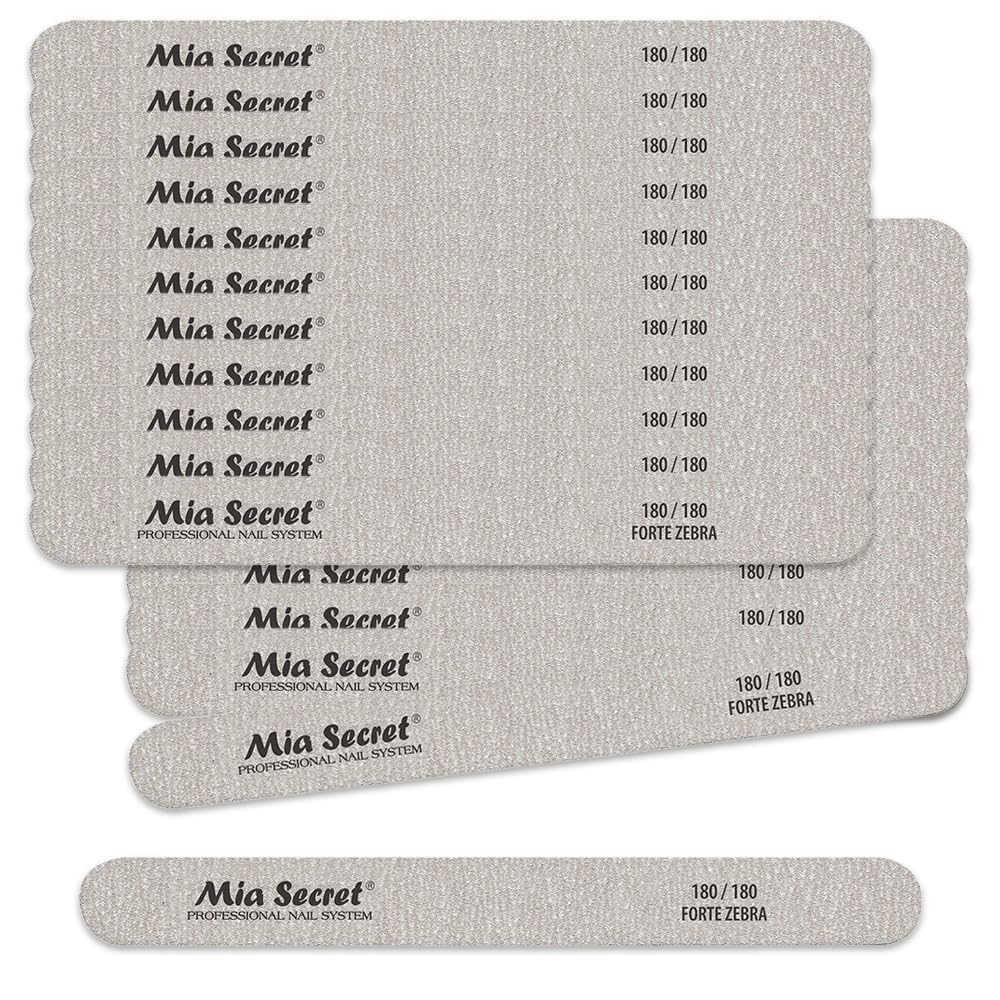 Forte Zebra Straight Nail File 180/180 Blue Center 50 Pack