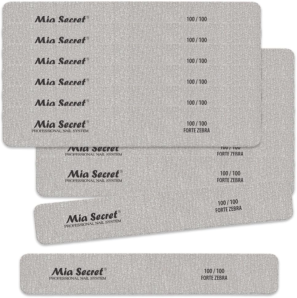 Mia Secret Forte Zebra Jumbo Nail File Pink Center 50 pack