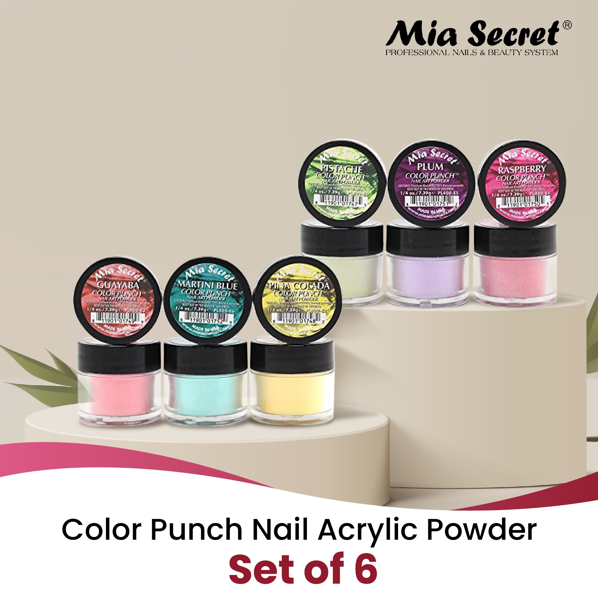 Color Punch Nail Art Powder Collection (6PC)