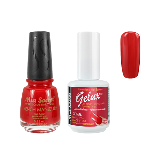 The Match (Gelux and French Manicure Combo) Coral