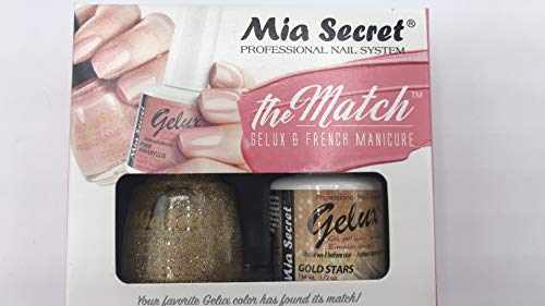 The Match (Gelux and French Manicure Combo) Gold Stars