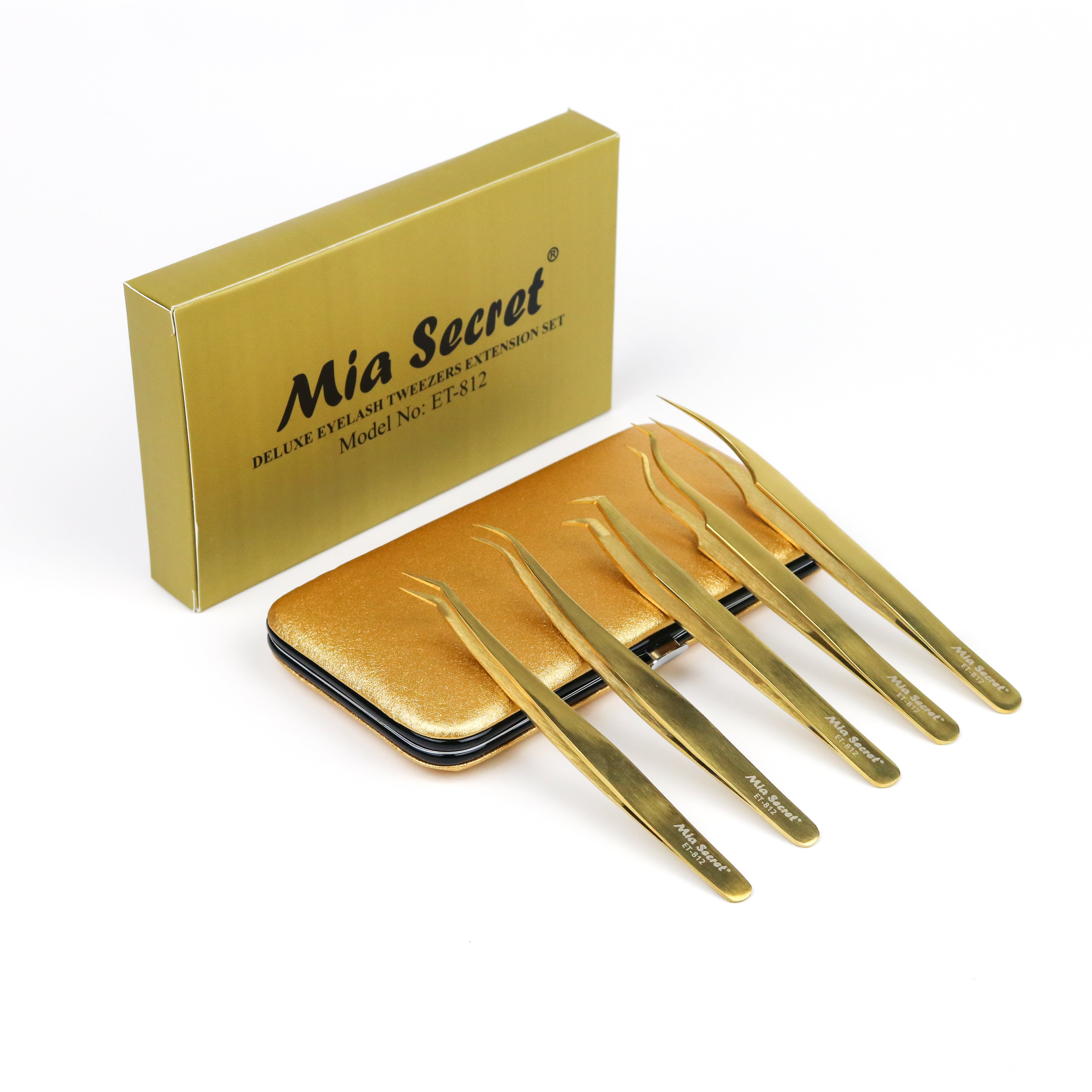 Titanium Gold Eyelash Tweezer Set
