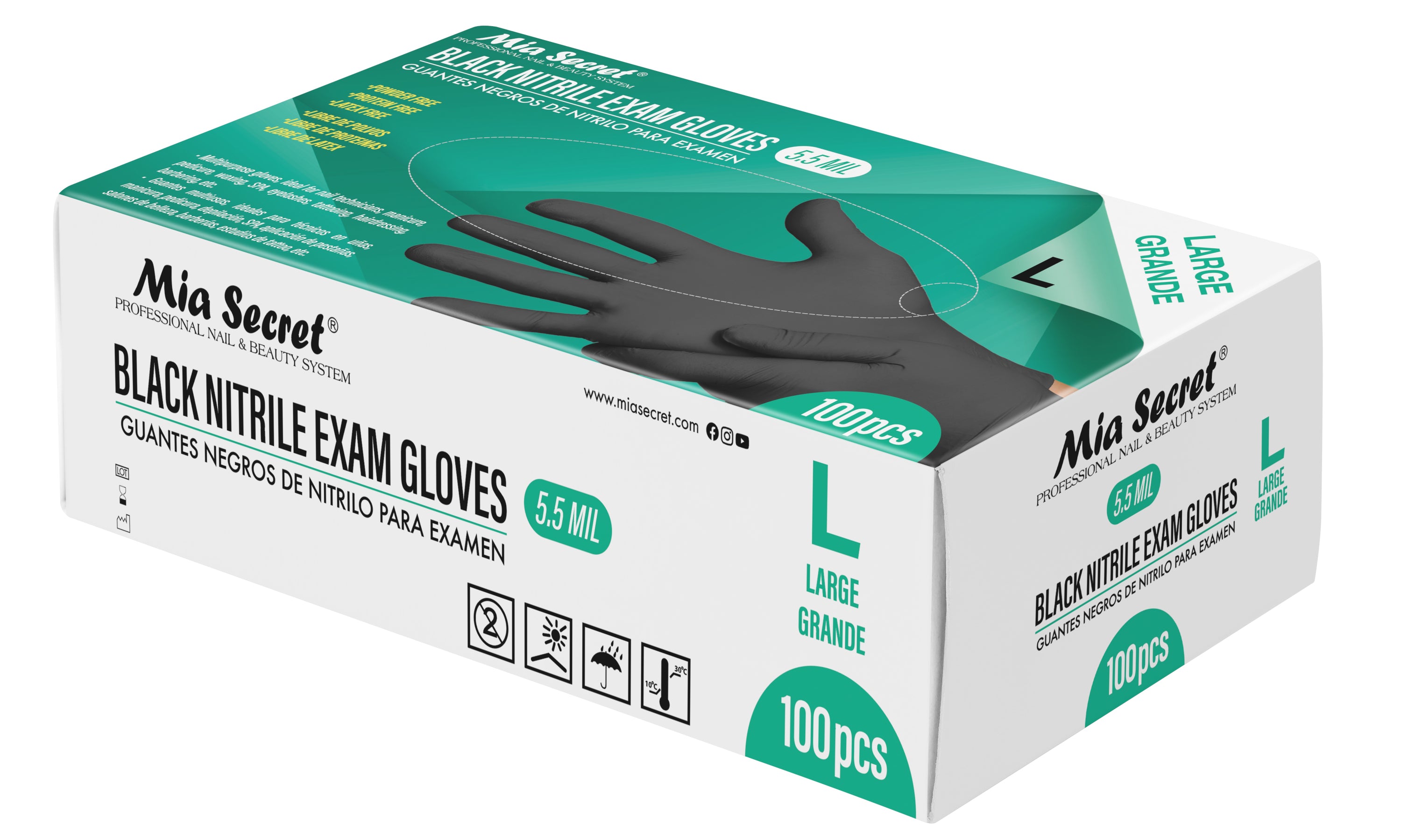 Black Nitrile Exam Gloves (5.5 MIL) 100 pc box