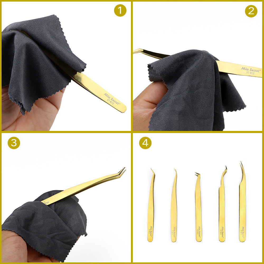 Titanium Gold Eyelash Tweezer Set